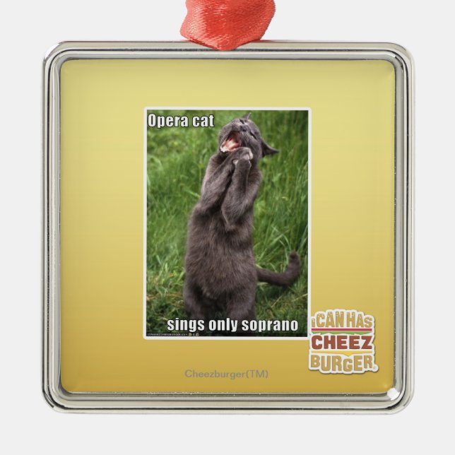 Ornamento De Metal Gato da ópera (Frente)