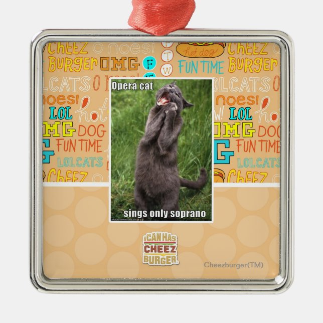 Ornamento De Metal Gato da ópera (Frente)