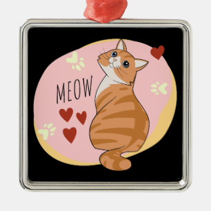 Ornamento De Metal Gato de laranja bonito