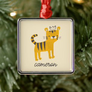 Ornamento De Metal Gato de Tigre Selvagem