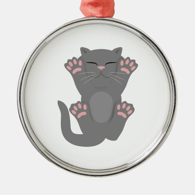 Ornamento De Metal gato dormindo (Frente)