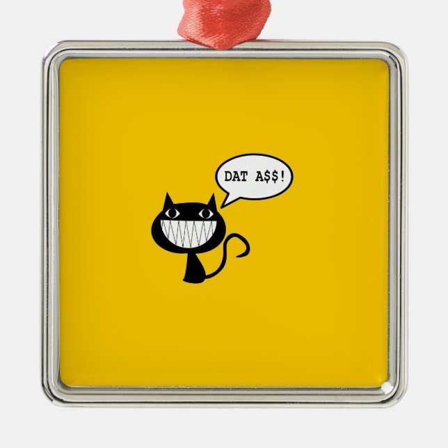 Ornamento De Metal Gato impertinente (Frente)