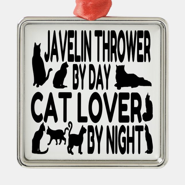Ornamento De Metal Gato Lover Javelin Thrower (Frente)