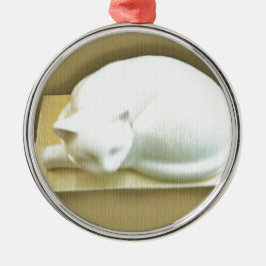 Ornamento De Metal Gato na Dourada Caixa II