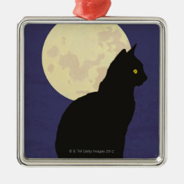 Ornamento De Metal Gato preto e a lua