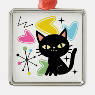 Ornamento De Metal gato preto meio século