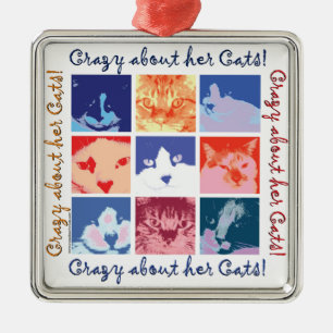 Ornamento De Metal Gatos de Gatinhos de pop Art