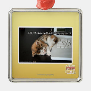 Ornamento De Metal Gatos de Lol com USB