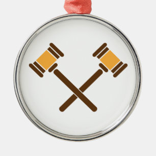 Ornamento De Metal Gavels cruzados