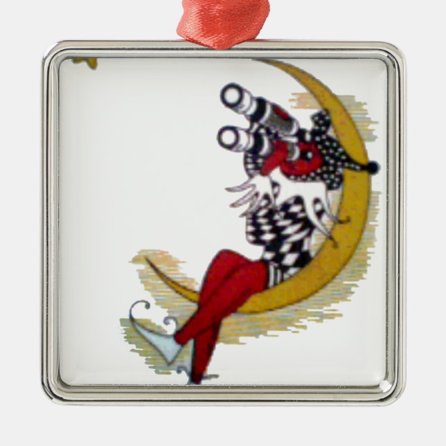 Ornamento De Metal Gaze Cósmica: Elf na Aventura da Lua (Frente)