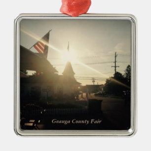 Ornamento De Metal Geauga County Fair, Ohio Holiday Card