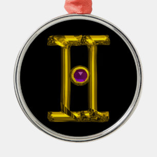 Ornamento De Metal GEMINI ZODIAC BIRTHDAY JEWEL Purple Alexandrite