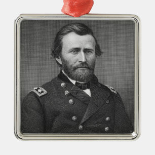 Ornamento De Metal General Ulysses Simpson Grant, gravado após uma