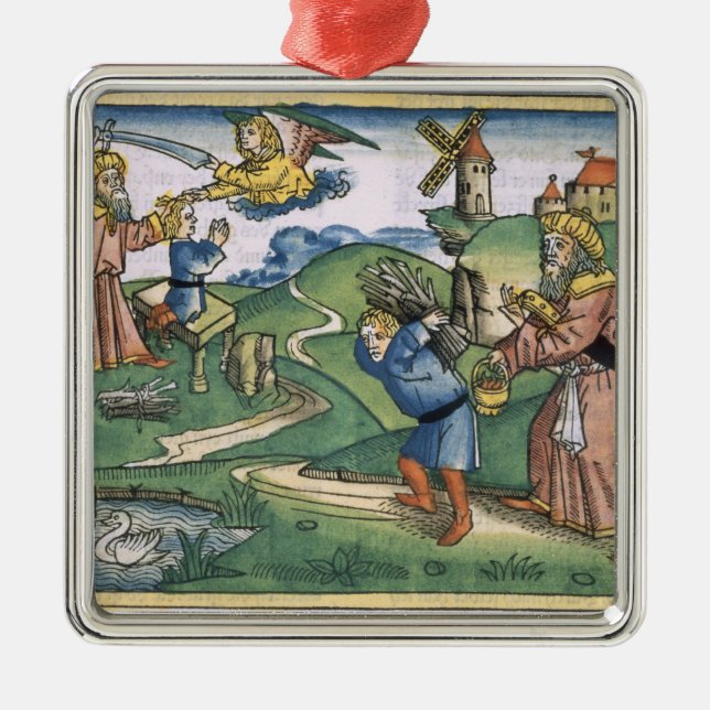 Ornamento De Metal Génese 21 1-14 Abraham que oferecem acima de (Frente)