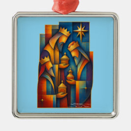 Ornamento De Metal Geometric Magi - Three Wise Men Christmas Star Art