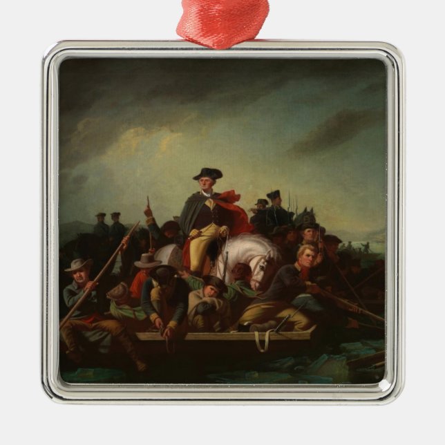 Ornamento De Metal George Washington Cruzando o Rio Delaware (Frente)