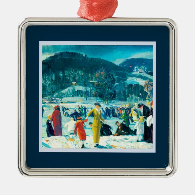 Ornamento De Metal George Wesley Bellows - Amor ao Inverno - Natal (Frente)