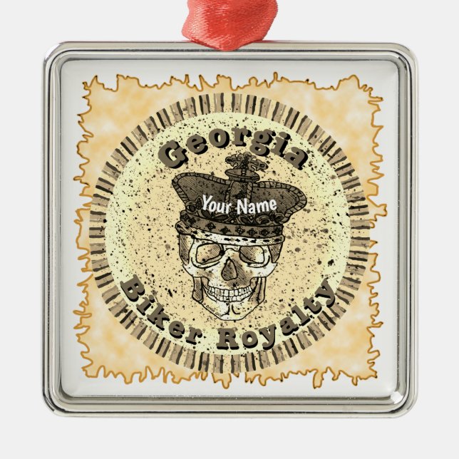 Ornamento De Metal Georgia Biker  (Frente)