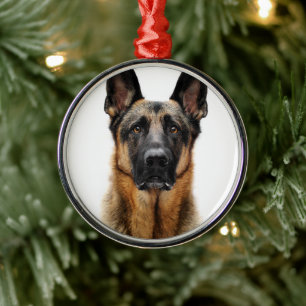 Ornamento De Metal German shepherd Sentado