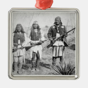 Ornamento De Metal Geronimo e três de seus guerreiros de Apache, 1886