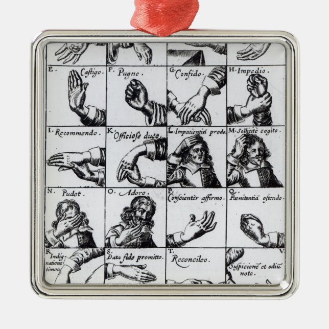 Ornamento De Metal Gestos para miming Chrilogia de John Bulwer ' (Frente)