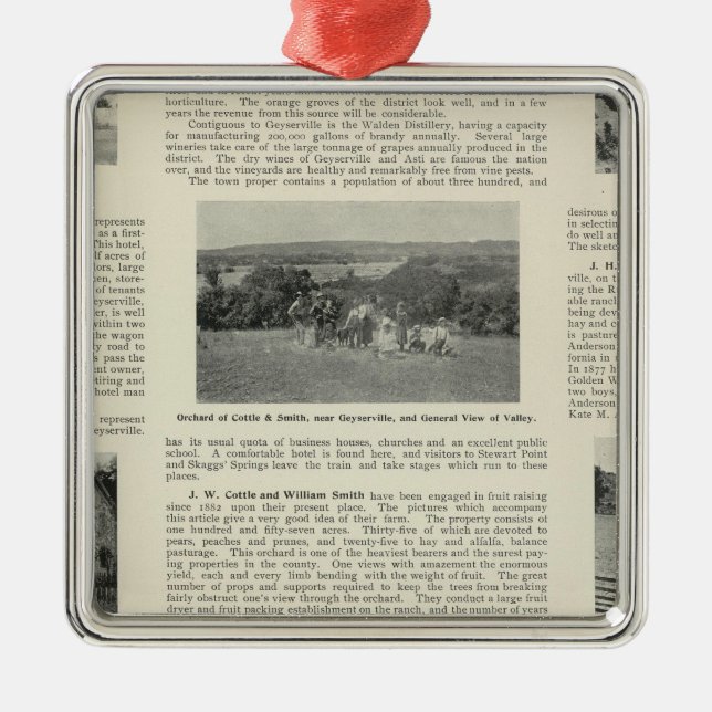 Ornamento De Metal Geyserville, Califórnia (Frente)