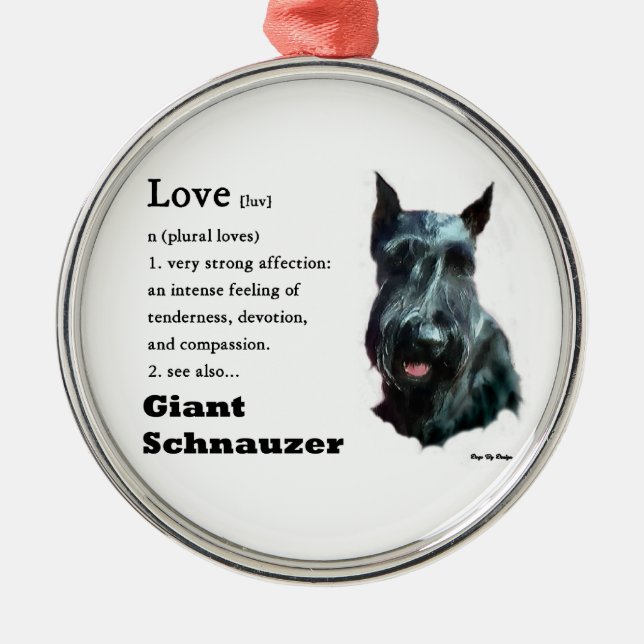 Ornamento De Metal Giant Schnauzer Art (Frente)