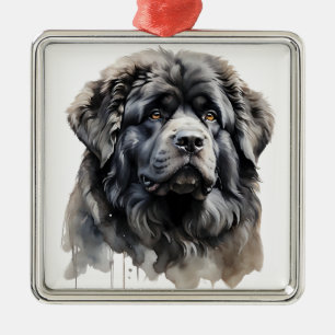 ORNAMENTO DE METAL GIGANTE FLUFY TIBETAN MASTIFF DOG
