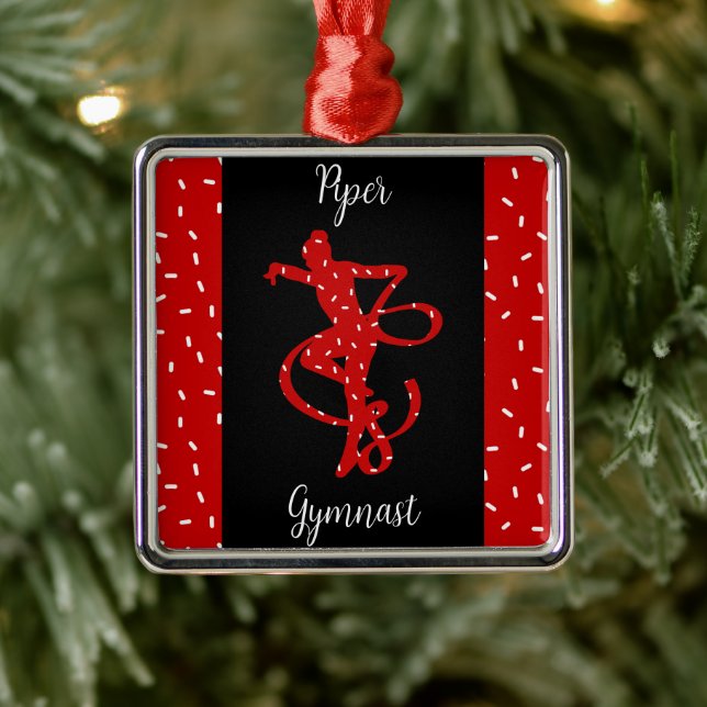 Ornamento De Metal Ginástica Rítmica de Natal Sprinkle Red Candy (Árvore)