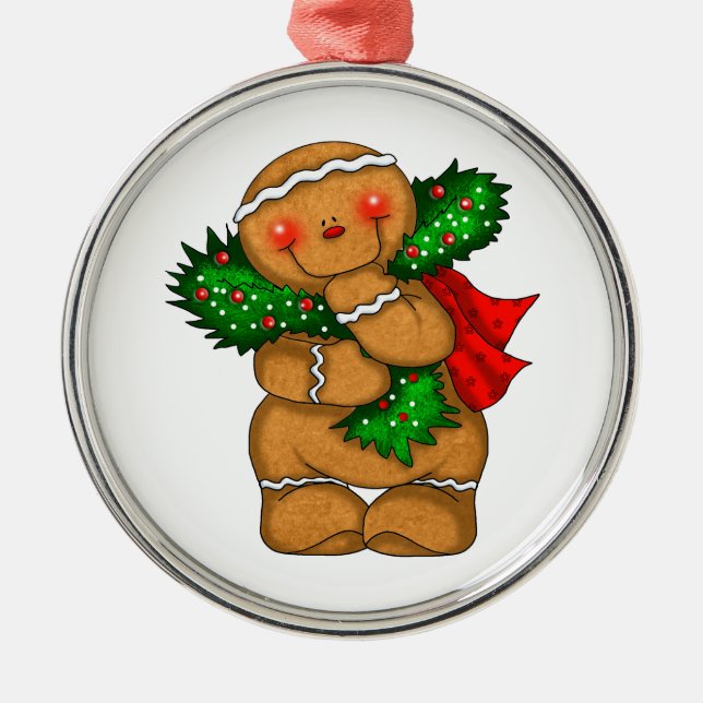 Ornamento De Metal Gingerbread Man  (Frente)
