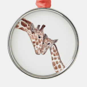 Ornamento De Metal Girafa da mãe com bebê