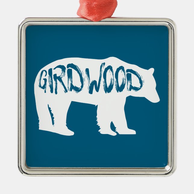 Ornamento De Metal Girdwood Alaska Bear (Frente)