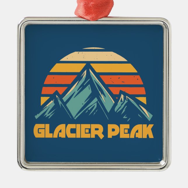 Ornamento De Metal Glacier Peak Retro Turquesa (Frente)