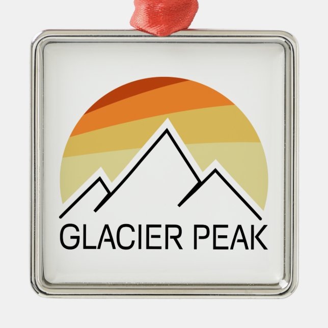 Ornamento De Metal Glacier Peak Washington Retro (Frente)
