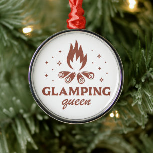 Ornamento De Metal Glamping rainha acampamento engraçado