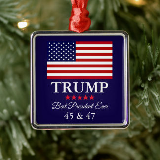 ORNAMENTO DE METAL GLASS PRESIDENT DONALD TRUMP CHRISTMAS ORNAMENT