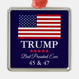ORNAMENTO DE METAL GLASS PRESIDENT DONALD TRUMP CHRISTMAS ORNAMENT