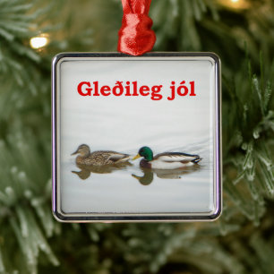 Ornamento De Metal Gleðileg jól - Mallards