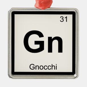 Ornamento De Metal Gn - Gnocchi Química Símbolo da Tabela Periódica