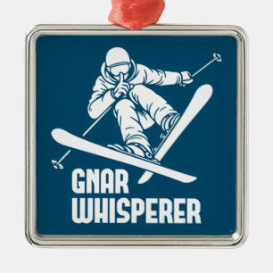 Ornamento De Metal Gnar Whisperer Skiing