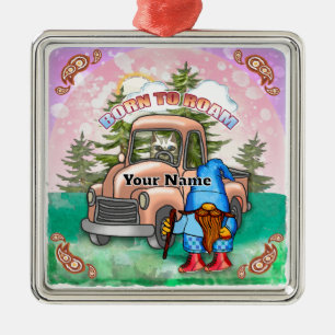 Ornamento De Metal Gnomo nascido para vagar