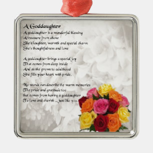 Ornamento De Metal Godchild Poem - Design das flores