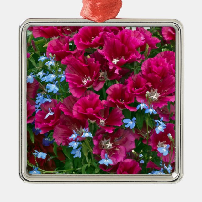 Ornamento De Metal Godetia E Lobelia Gifts (Frente)