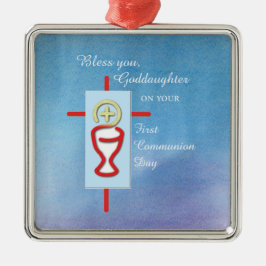 Ornamento De Metal Godfilha, Primeira Comunhão Sagrada, Turquesa
