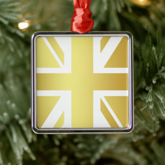 Ornamento De Metal Golden Design Union Jack British Flag