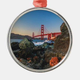 Ornamento De Metal Golden gate bridge no crepúsculo   San Francisco