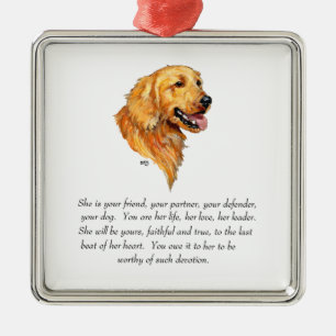 Ornamento De Metal Golden Retriever Keepsake