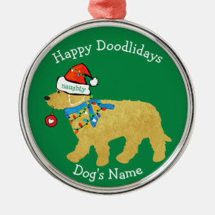 Ornamento De Metal Goldendoodle de Natal Perfeito