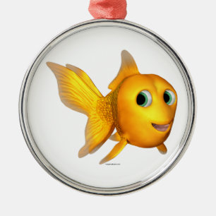 Ornamento De Metal Goldie the Toon Goldfish