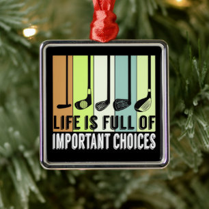 Ornamento De Metal Golf Funny Life Choices
